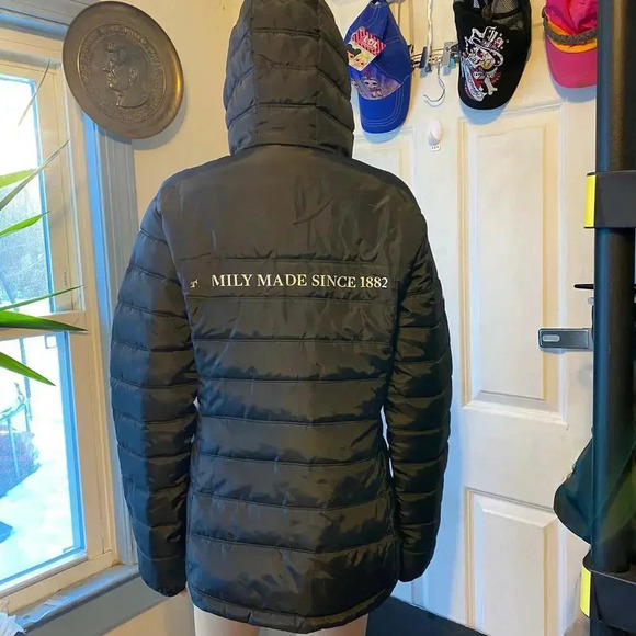 Elevate Puffer Down Cozy Black Coat Jacket Women Size SP Full Zip Pockets - Picture 2 of 8